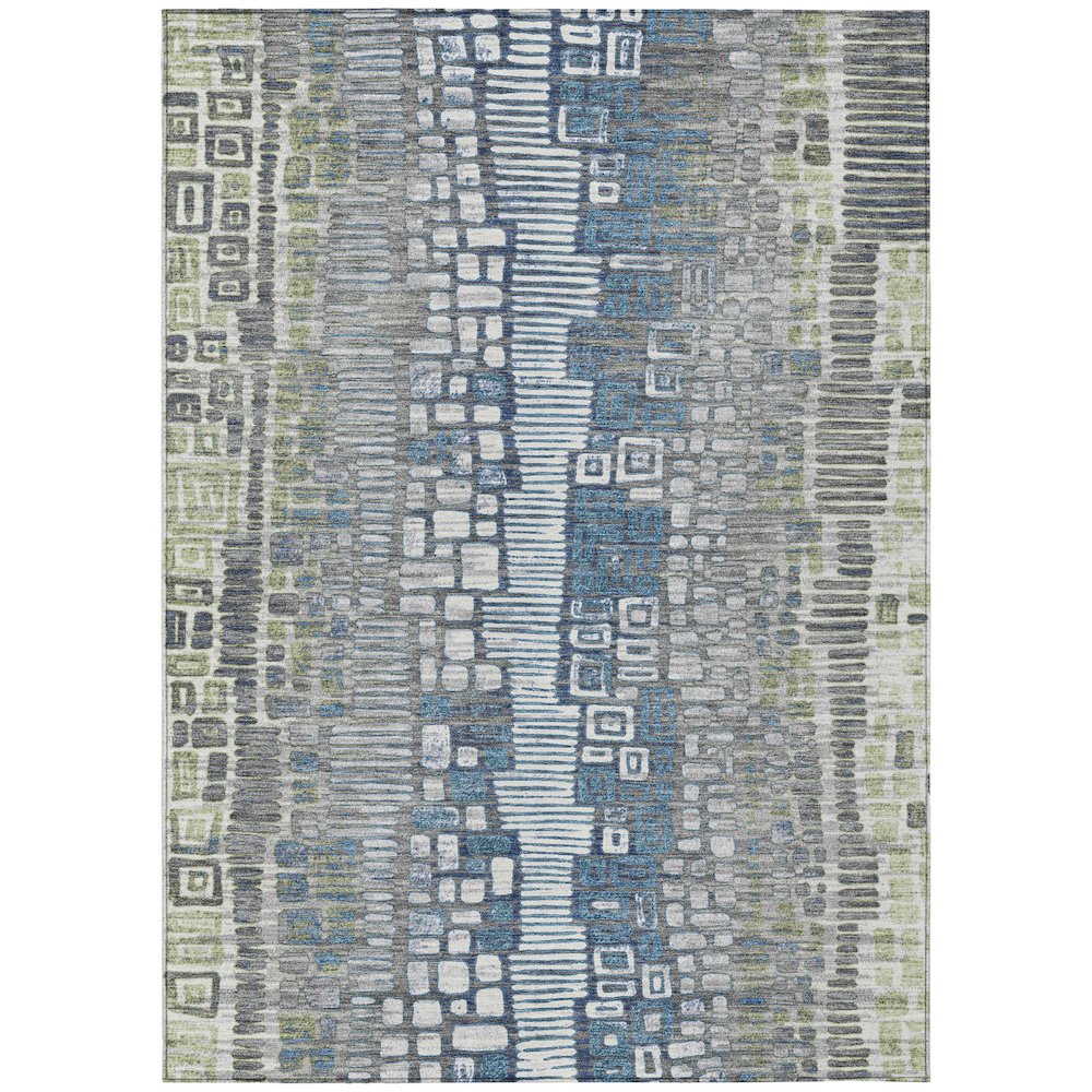 Machine Washable Indoor/Outdoor Chantille ACN2268 Green 10' x 14' Rug. Picture 1