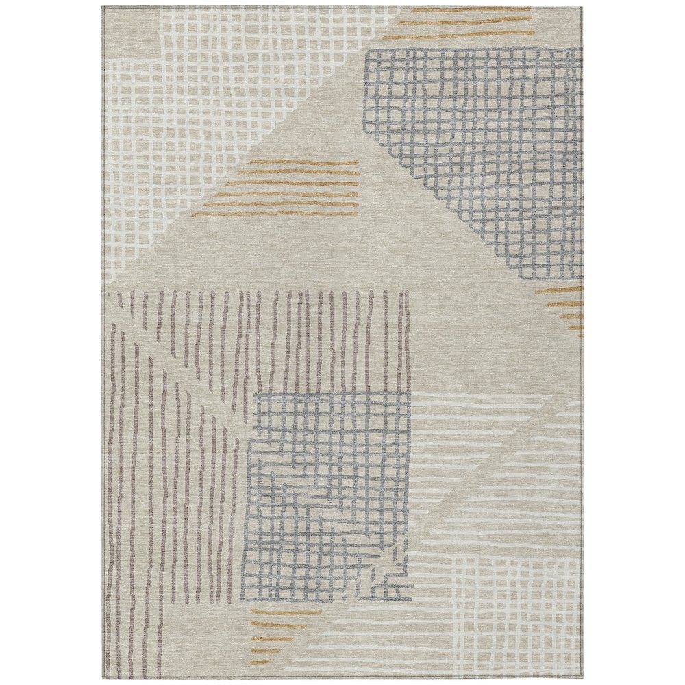 Machine Washable Indoor/Outdoor Chantille ACN2270 Brown 10' x 14' Rug. Picture 1
