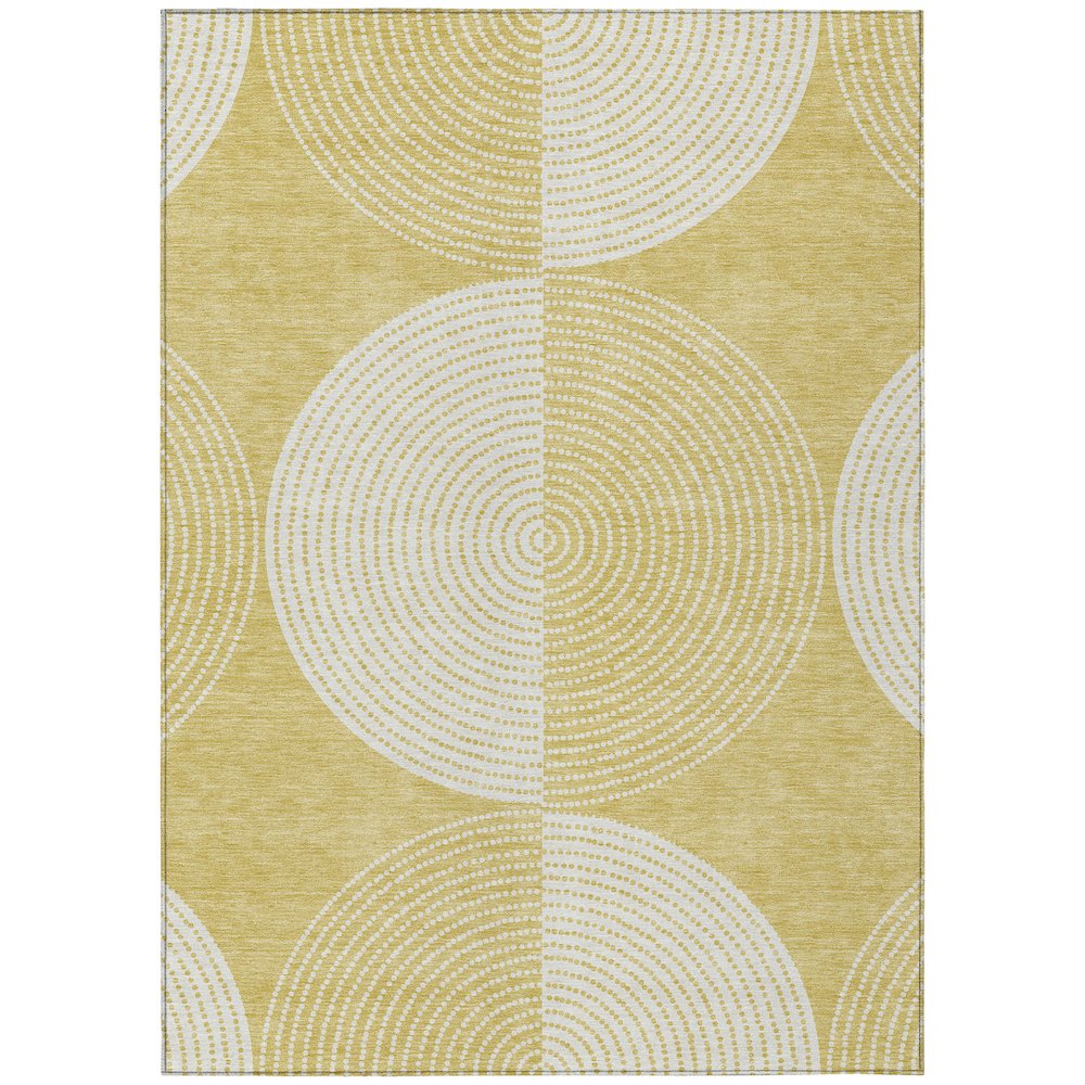 Machine Washable Indoor/Outdoor Chantille ACN2275 Gold 10' x 14' Rug. Picture 1
