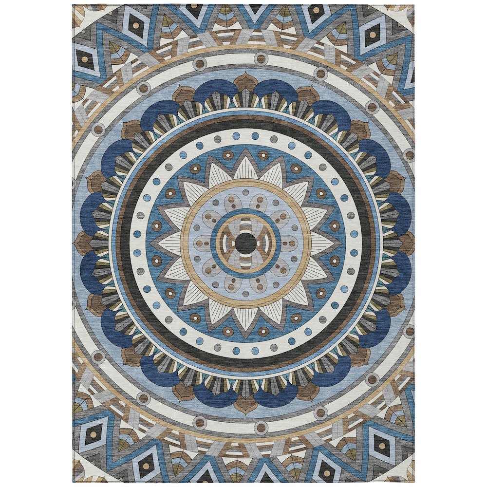 Machine Washable Indoor/Outdoor Chantille ACN2277 Blue 10' x 14' Rug. Picture 1