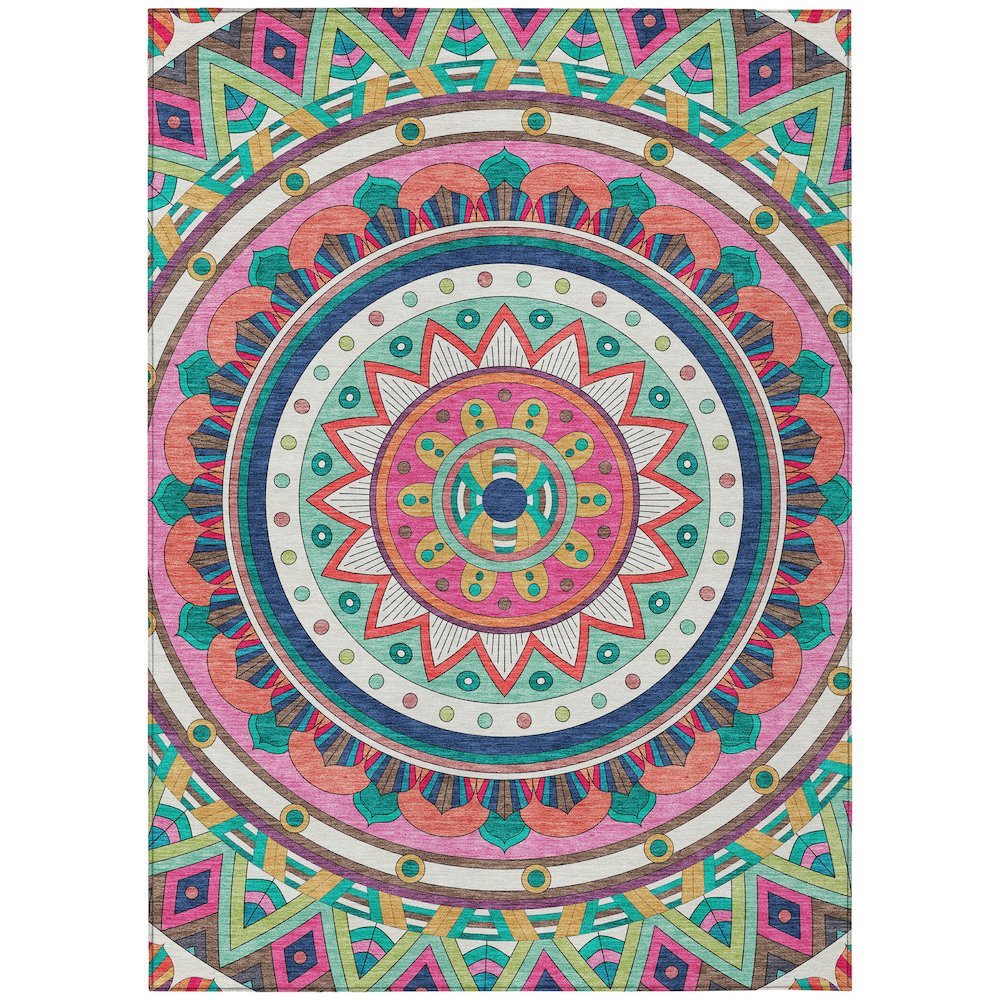 Machine Washable Indoor/Outdoor Chantille ACN2277 Pink 10' x 14' Rug. Picture 1