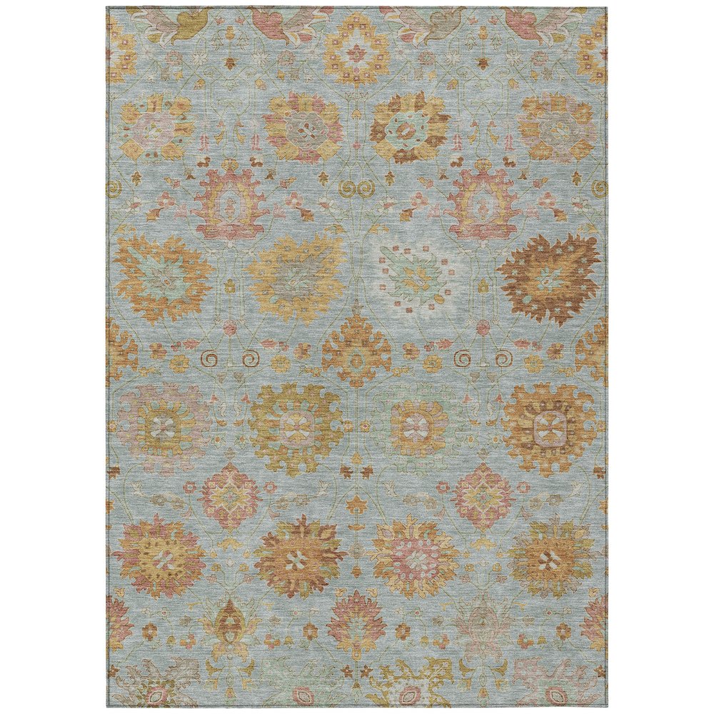 Machine Washable Indoor/Outdoor Chantille ACN2289 Blue 10' x 14' Rug. Picture 1