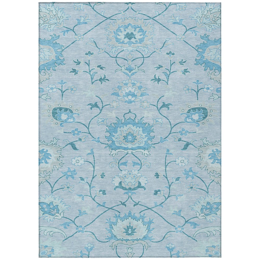 Machine Washable Indoor/Outdoor Chantille ACN2291 Blue 10' x 14' Rug. Picture 1