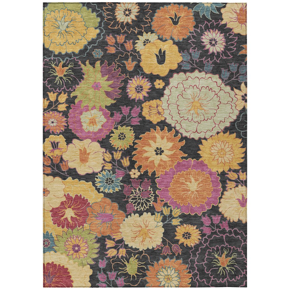 Machine Washable Indoor/Outdoor Chantille ACN2293 Black 10' x 14' Rug. Picture 1