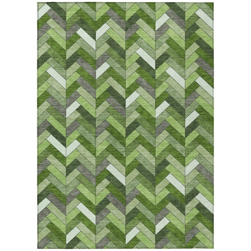 Machine Washable Indoor/Outdoor Chantille ACN2296 Green 10' x 14' Rug. Picture 1