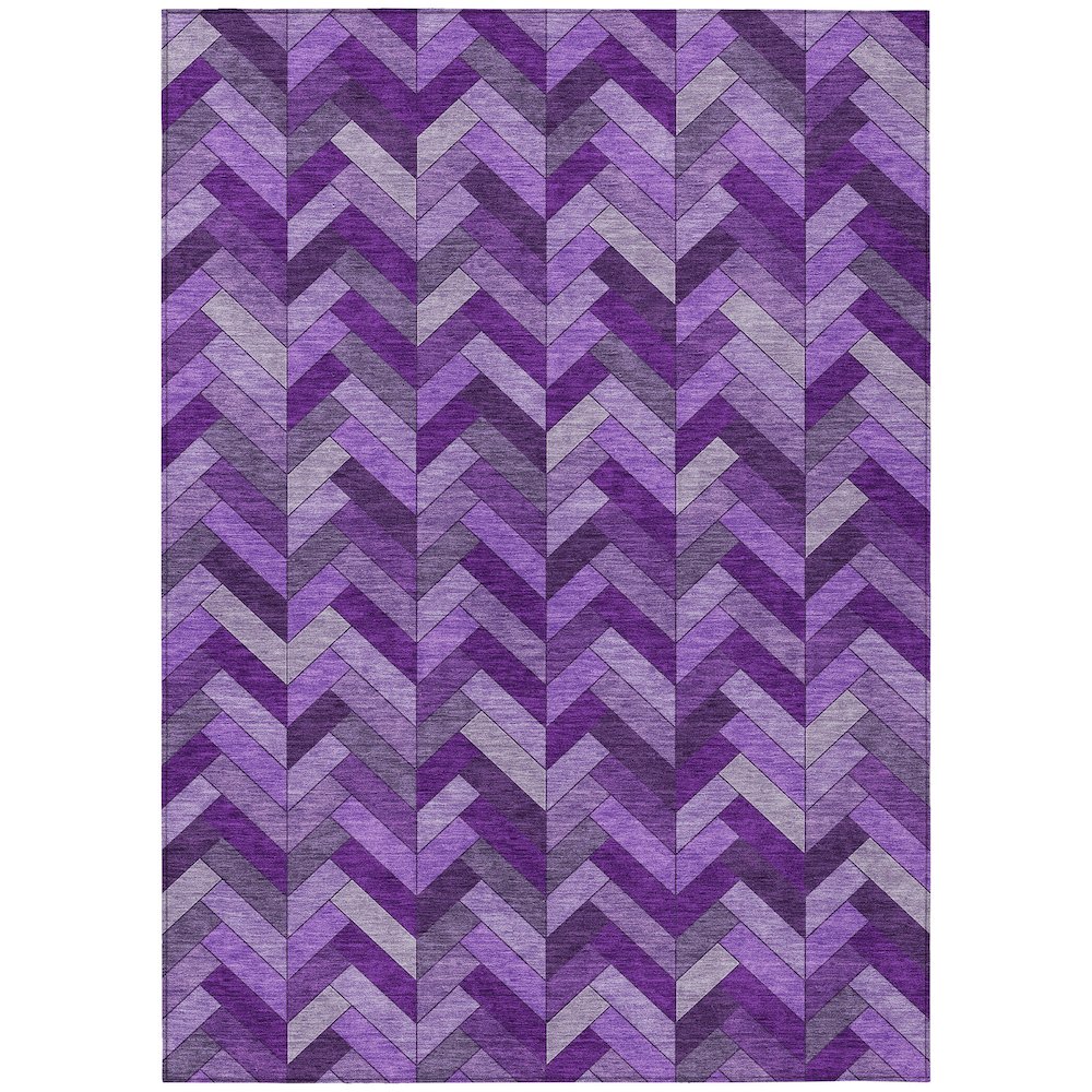 Machine Washable Indoor/Outdoor Chantille ACN2296 Purple 10' x 14' Rug. Picture 1