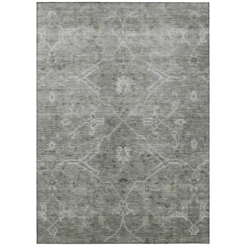 Machine Washable Indoor/Outdoor Chantille ACN2298 Gray 10' x 14' Rug. Picture 1