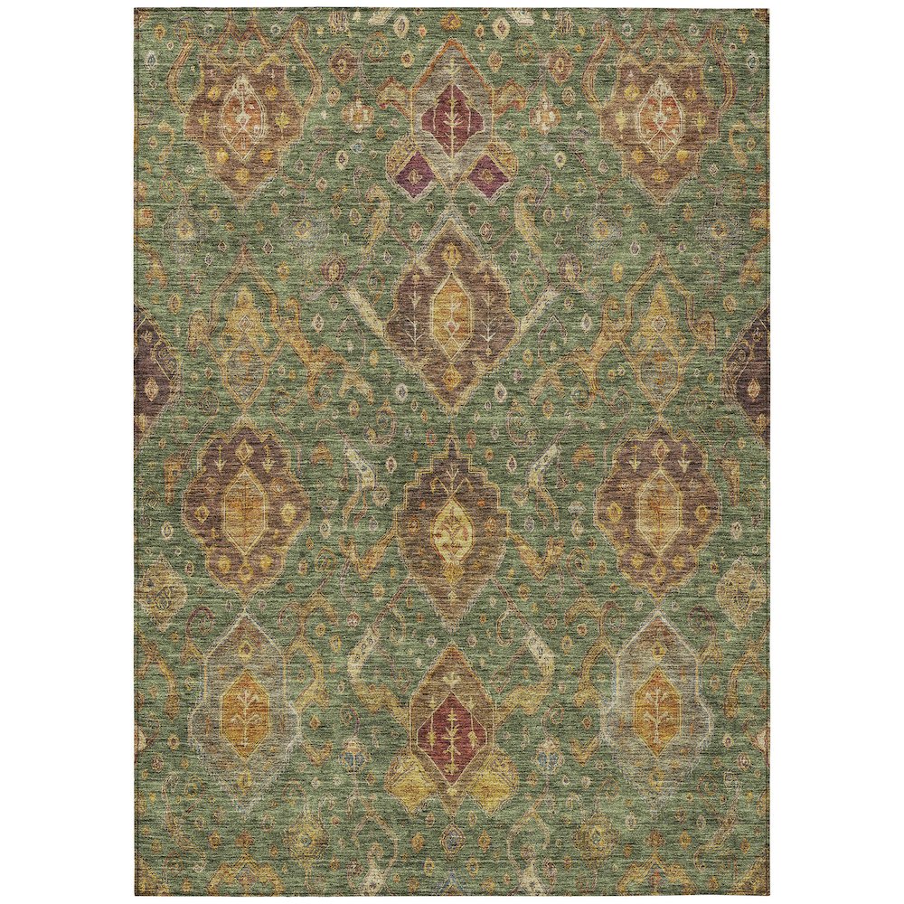 Machine Washable Indoor/Outdoor Chantille ACN2306 Green 10' x 14' Rug. Picture 1