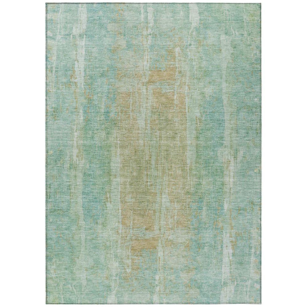Machine Washable Indoor/Outdoor Chantille ACN2309 Teal 10' x 14' Rug. Picture 1