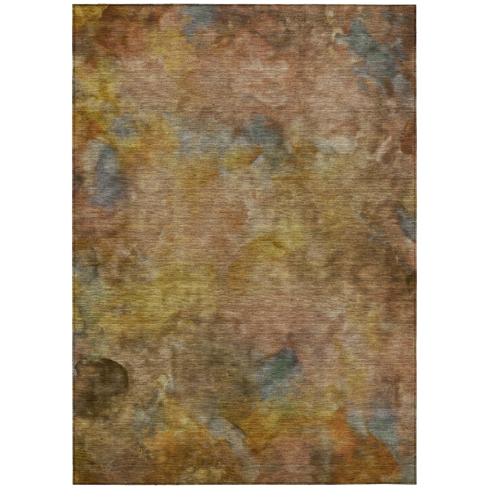 Machine Washable Indoor/Outdoor Chantille ACN2312 Orange 10' x 14' Rug. Picture 1