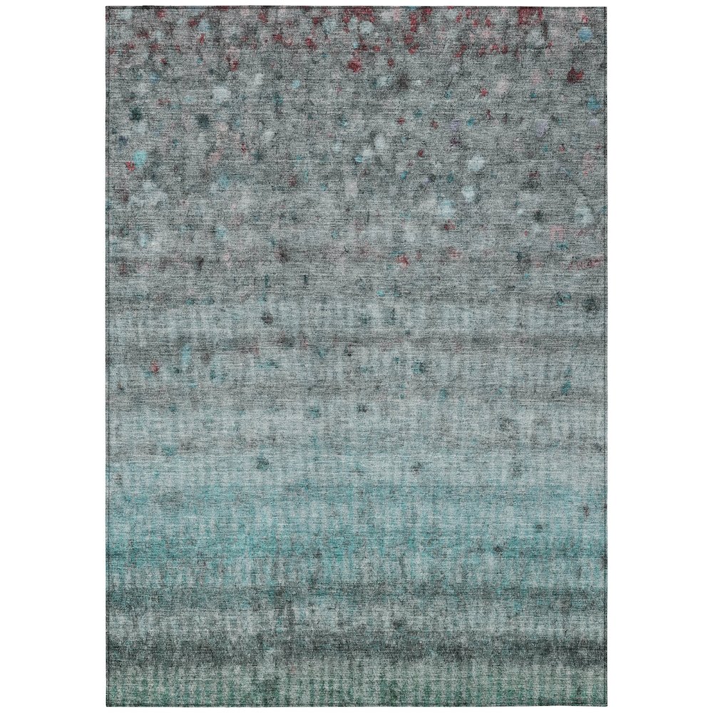 Machine Washable Indoor/Outdoor Chantille ACN2315 Teal 10' x 14' Rug. Picture 1