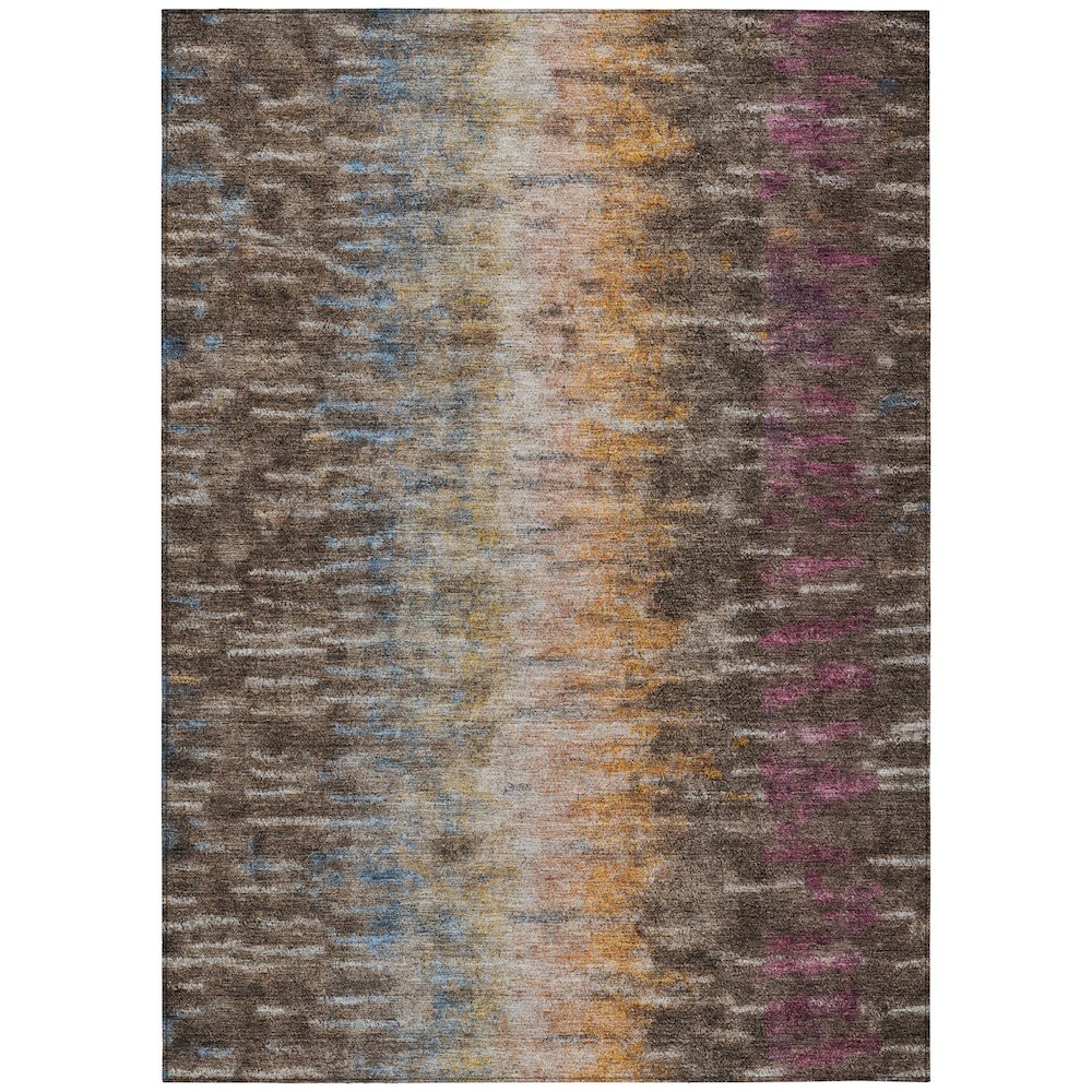 Machine Washable Indoor/Outdoor Chantille ACN2318 Brown 10' x 14' Rug. Picture 1