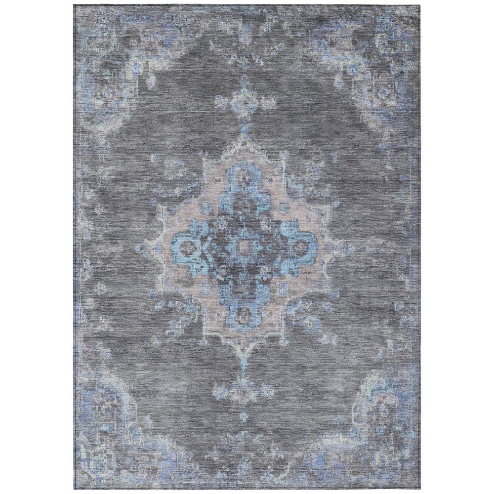 Machine Washable Indoor/Outdoor Chantille ACN2321 Gray 10' x 14' Rug. Picture 1