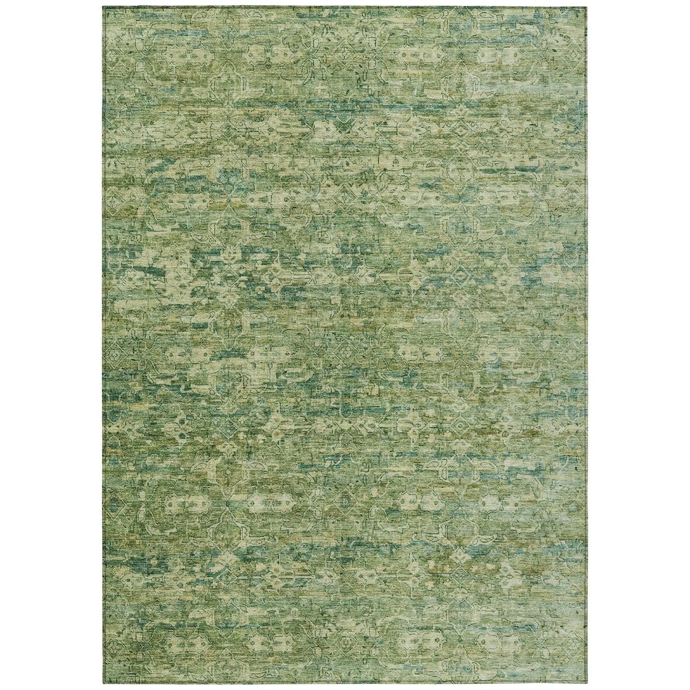 Machine Washable Indoor/Outdoor Chantille ACN2324 Green 10' x 14' Rug. Picture 1