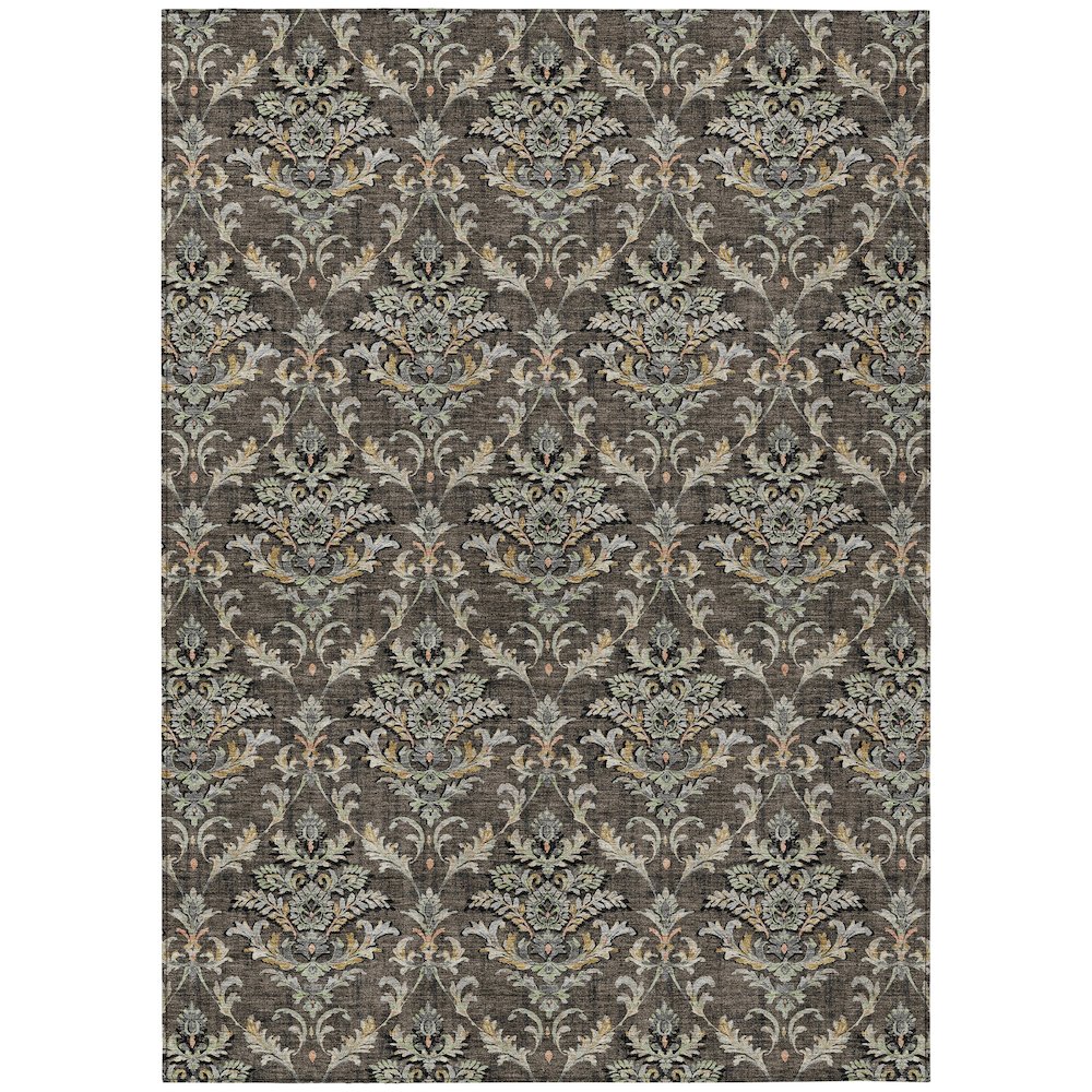 Machine Washable Indoor/Outdoor Chantille ACN2325 Brown 10' x 14' Rug. Picture 1