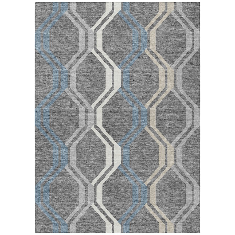 Machine Washable Indoor/Outdoor Chantille ACN2326 Gray 10' x 14' Rug. Picture 1