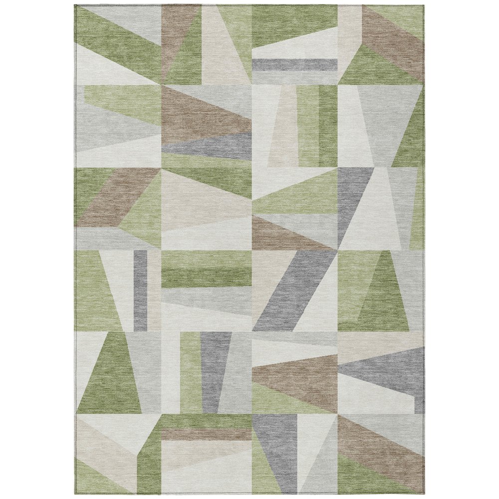 Machine Washable Indoor/Outdoor Chantille ACN2327 Green 10' x 14' Rug. Picture 1