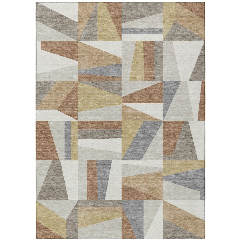 Machine Washable Indoor/Outdoor Chantille ACN2327 Brown 10' x 14' Rug. Picture 1