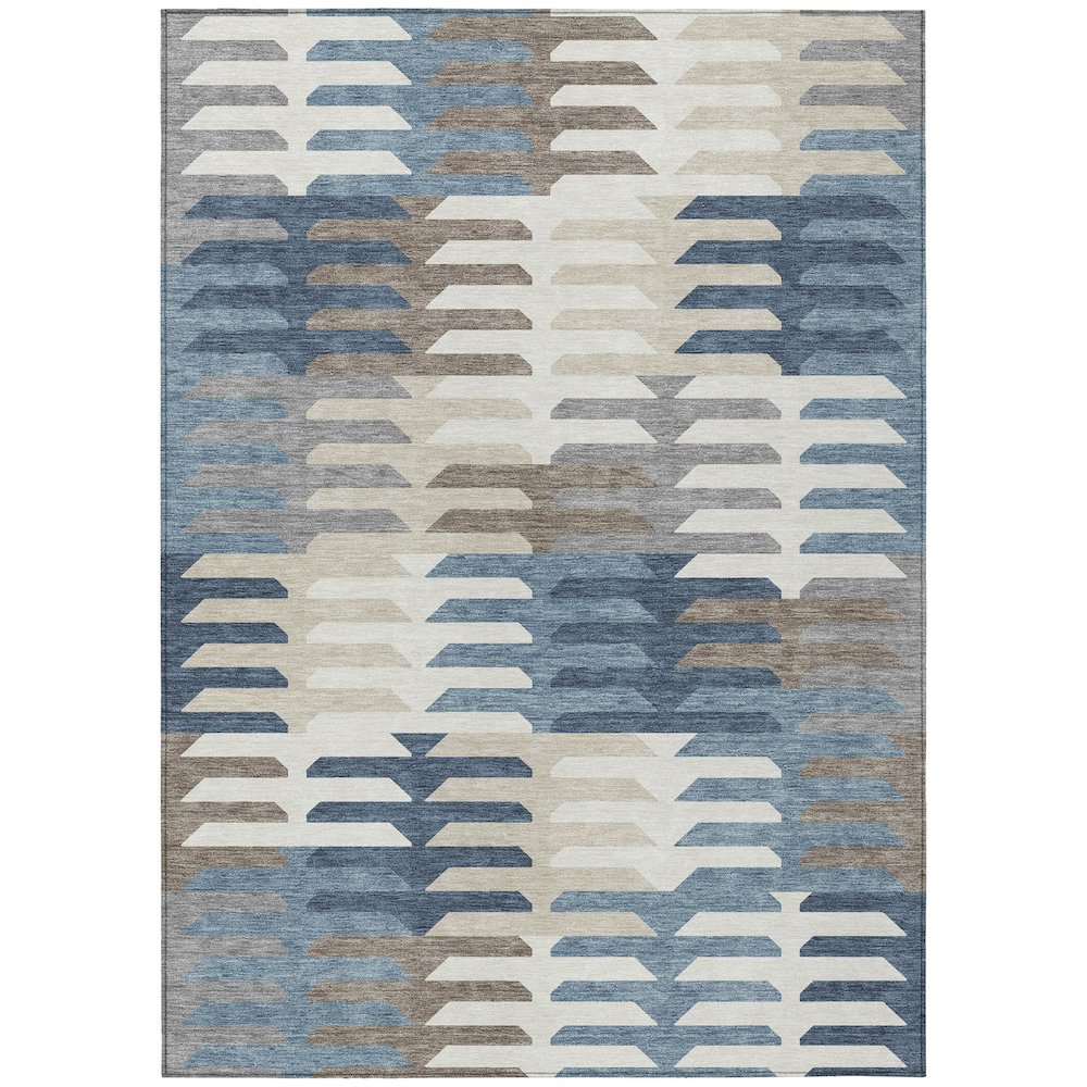 Machine Washable Indoor/Outdoor Chantille ACN2328 Blue 10' x 14' Rug. Picture 1