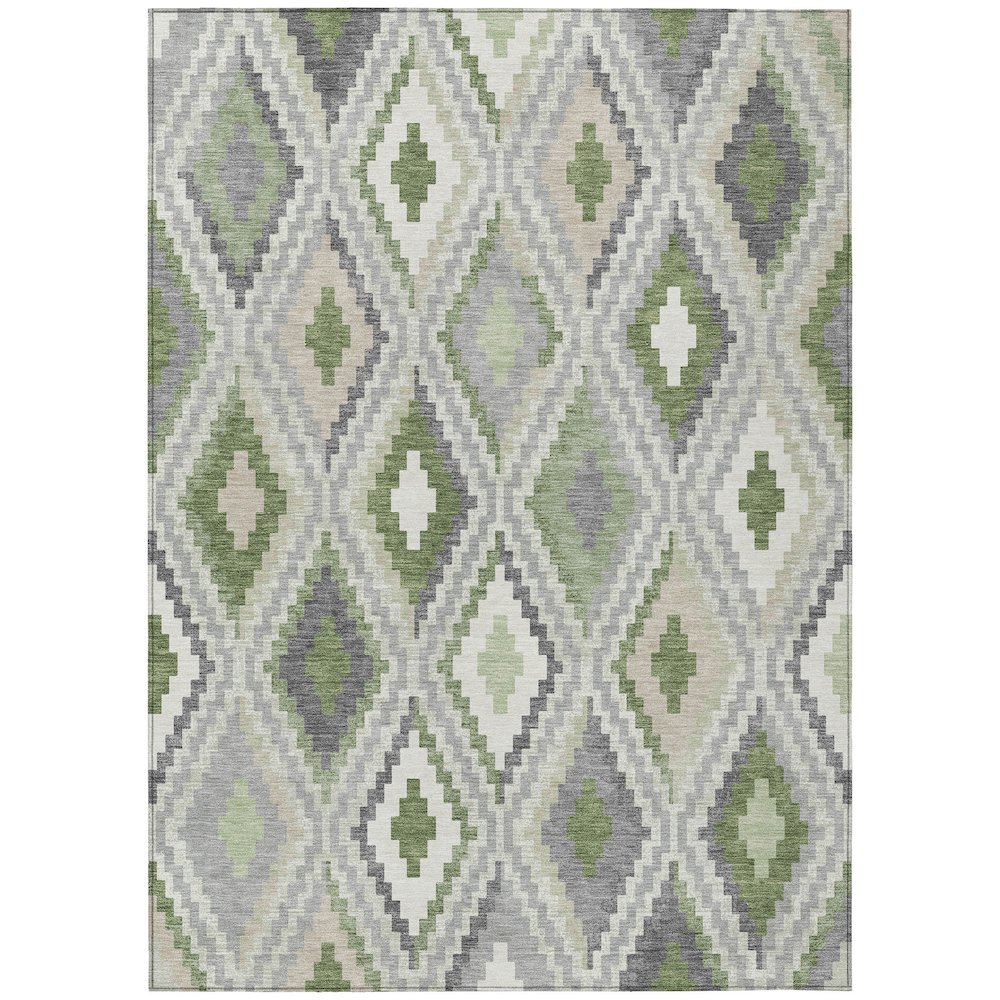 Machine Washable Indoor/Outdoor Chantille ACN2331 Green 10' x 14' Rug. Picture 1