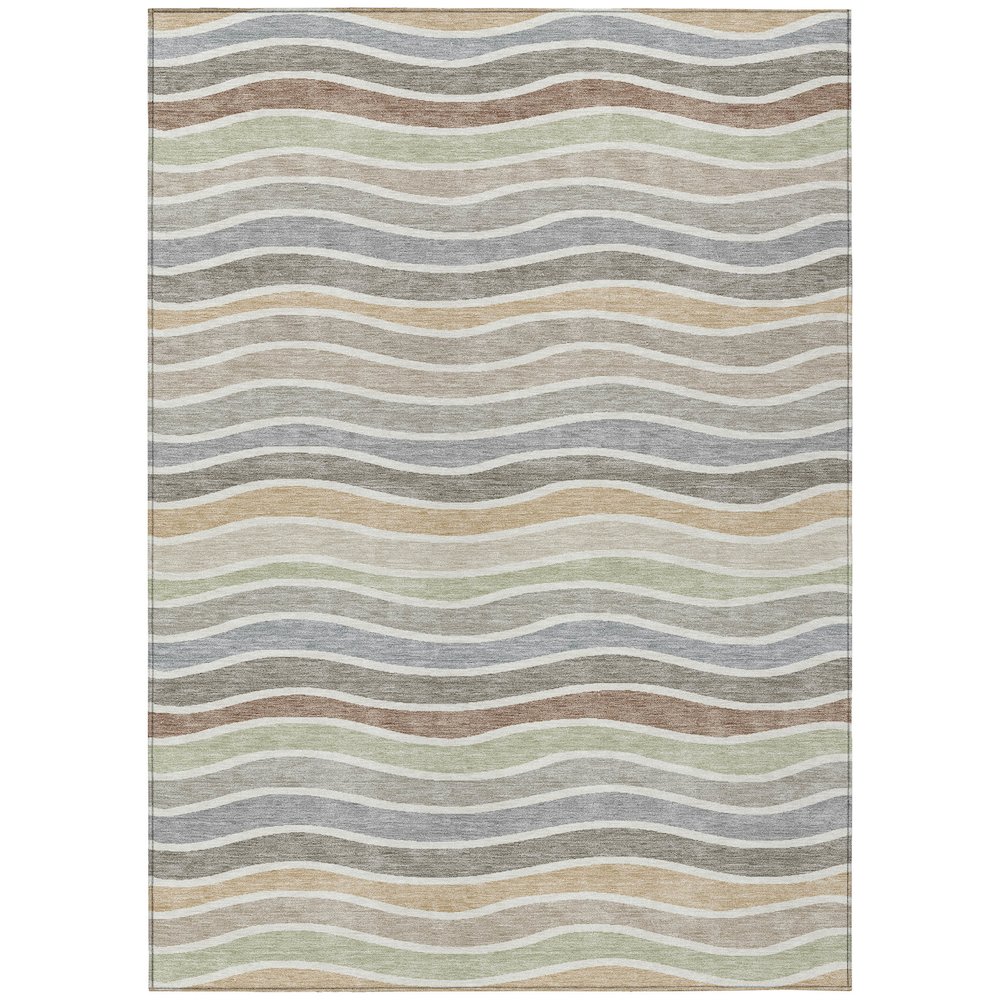 Machine Washable Indoor/Outdoor Chantille ACN2333 Brown 10' x 14' Rug. Picture 1