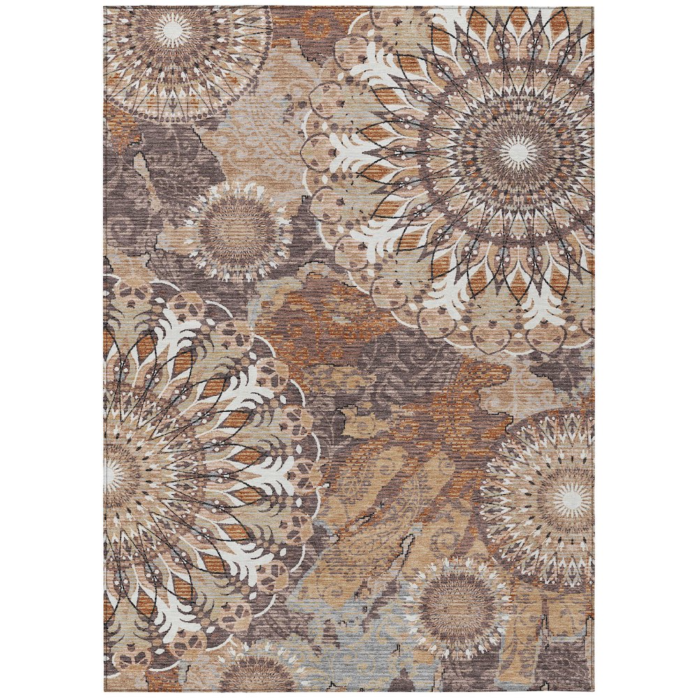 Machine Washable Indoor/Outdoor Chantille ACN2335 Orange 10' x 14' Rug. Picture 1