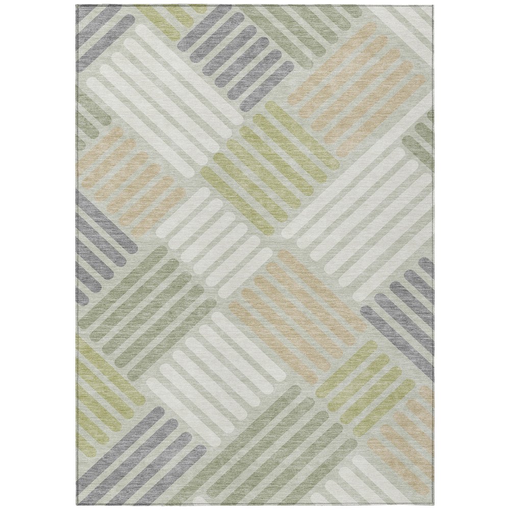 Machine Washable Indoor/Outdoor Chantille ACN2339 Green 10' x 14' Rug. Picture 1