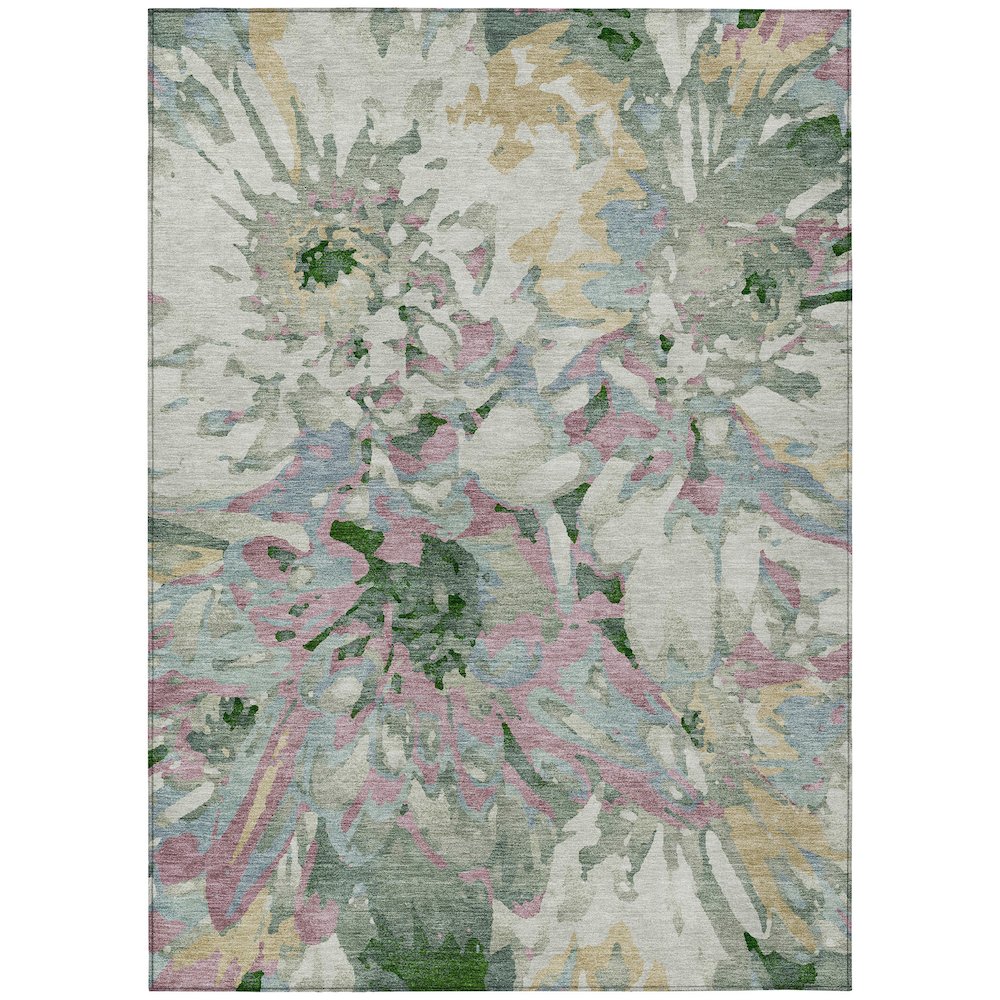 Machine Washable Indoor/Outdoor Chantille ACN2340 Green 10' x 14' Rug. Picture 1
