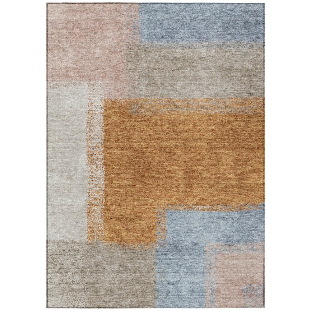 Machine Washable Indoor/Outdoor Chantille ACN2341 Orange 10' x 14' Rug. Picture 1