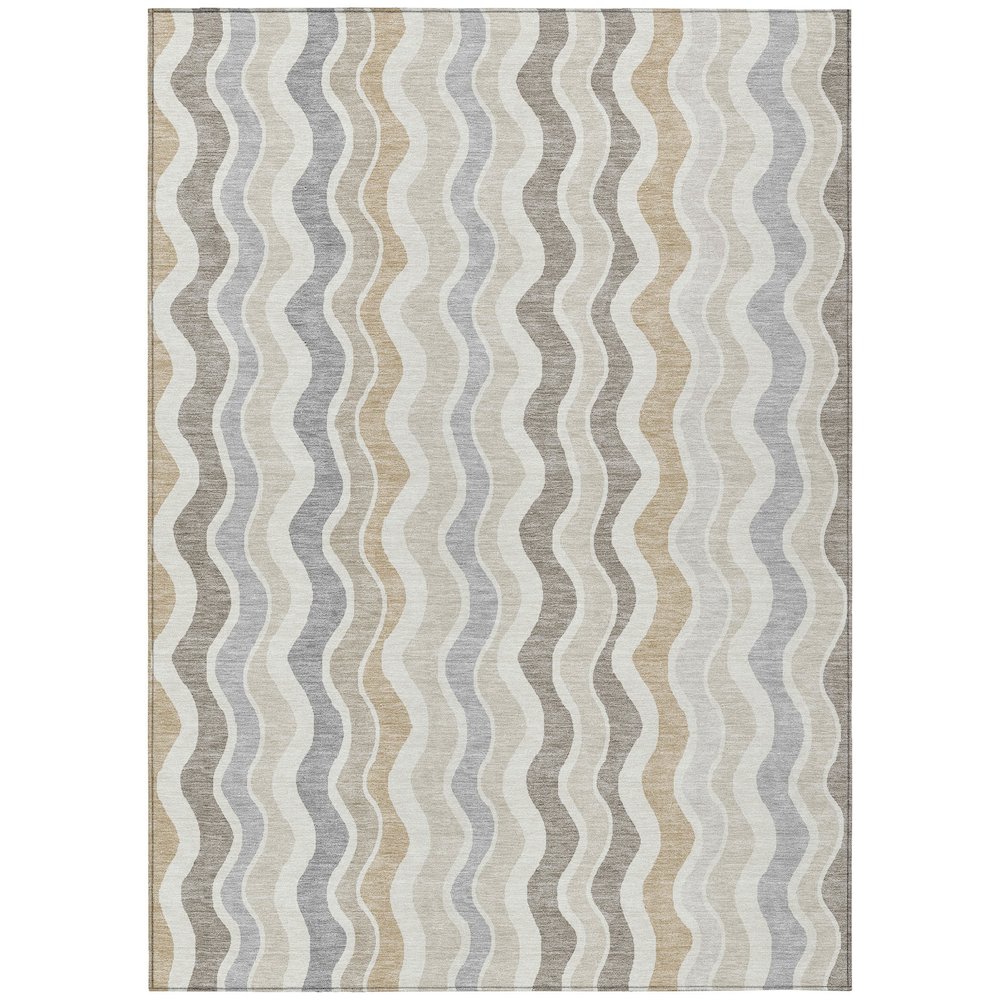 Machine Washable Indoor/Outdoor Chantille ACN2342 Ivory 10' x 14' Rug. Picture 1