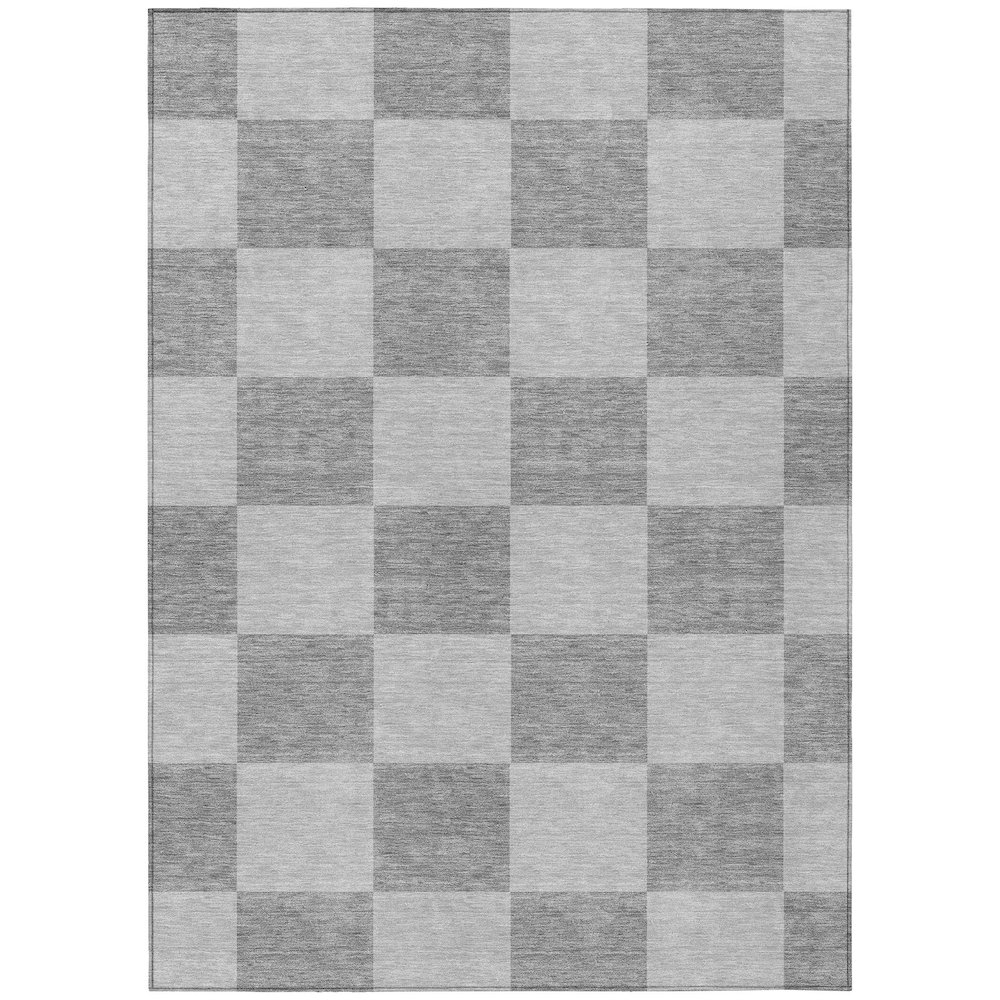 Machine Washable Indoor/Outdoor Chantille ACN2345 Gray 10' x 14' Rug. Picture 1