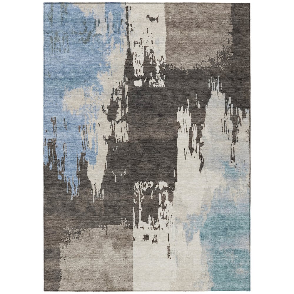 Machine Washable Indoor/Outdoor Chantille ACN2347 Brown 10' x 14' Rug. Picture 1