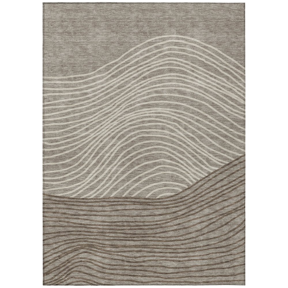 Machine Washable Indoor/Outdoor Chantille ACN2350 Brown 10' x 14' Rug. Picture 1