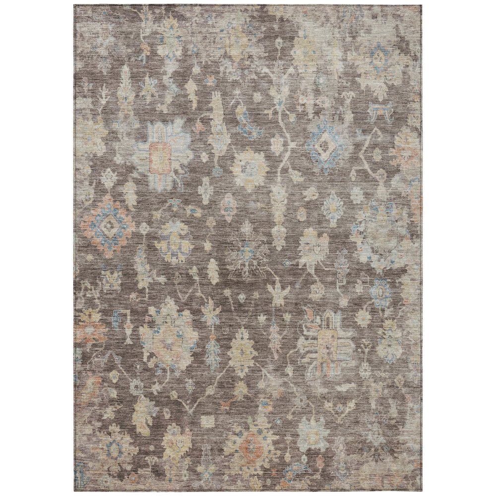 Machine Washable Indoor/Outdoor Chantille ACN2355 Brown 10' x 14' Rug. Picture 1