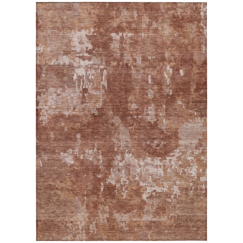 Machine Washable Indoor/Outdoor Chantille ACN2361 Orange 10' x 14' Rug. Picture 1