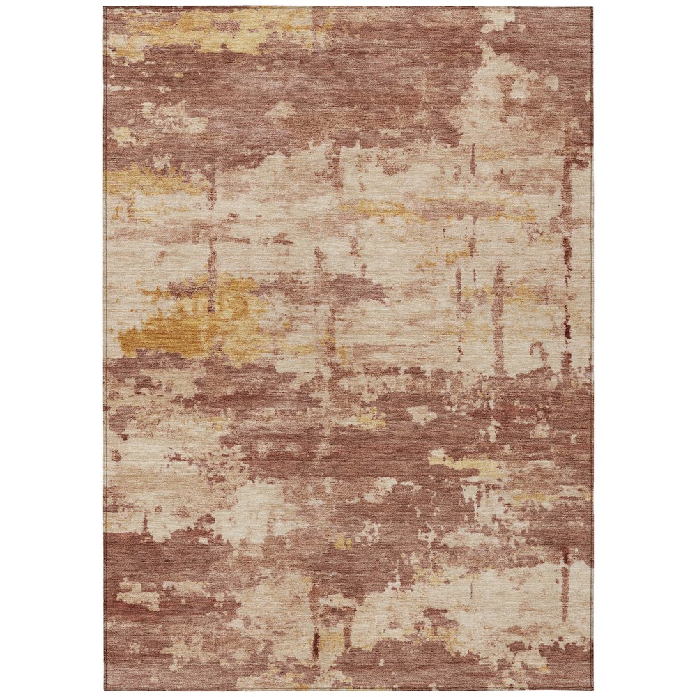 Machine Washable Indoor/Outdoor Chantille ACN2362 Orange 10' x 14' Rug. Picture 1