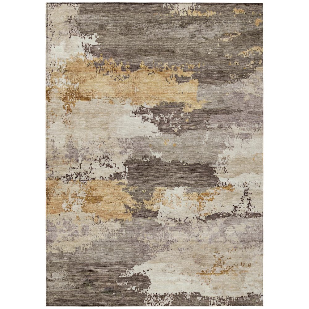 Machine Washable Indoor/Outdoor Chantille ACN2372 Brown 10' x 14' Rug. Picture 1