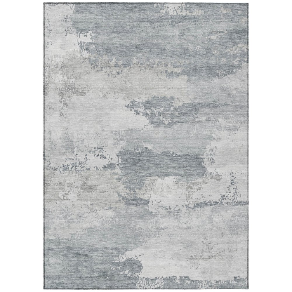 Machine Washable Indoor/Outdoor Chantille ACN2372 Gray 10' x 14' Rug. Picture 1