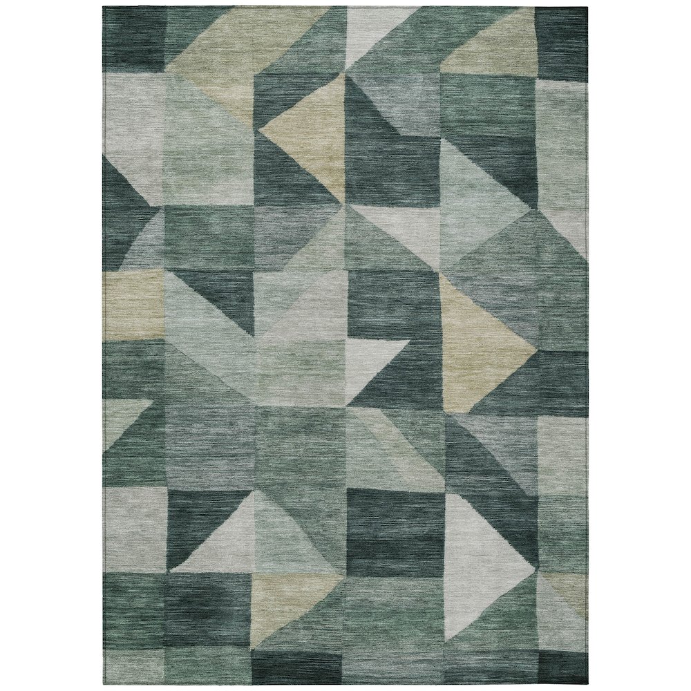 Machine Washable Indoor/Outdoor Chantille ACN2373 Green 10' x 14' Rug. Picture 1