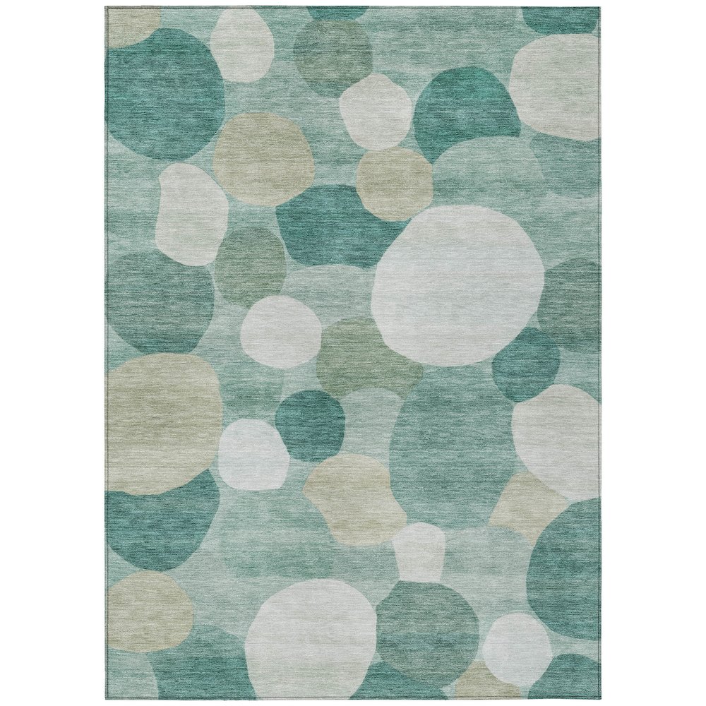 Machine Washable Indoor/Outdoor Chantille ACN2375 Teal 10' x 14' Rug. Picture 1
