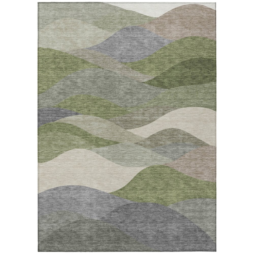 Machine Washable Indoor/Outdoor Chantille ACN2378 Green 10' x 14' Rug. Picture 1