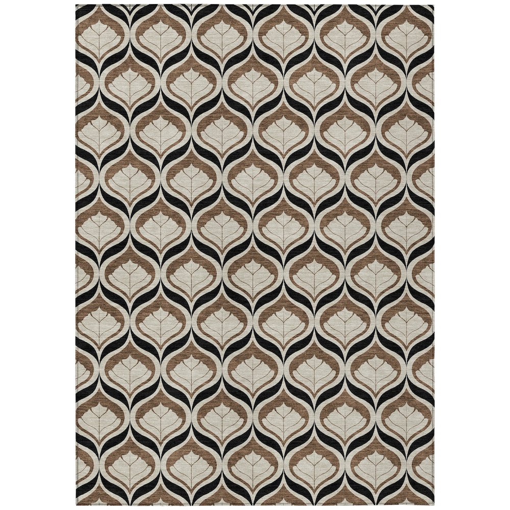 Machine Washable Indoor/Outdoor Chantille ACN2379 Brown 10' x 14' Rug. Picture 1