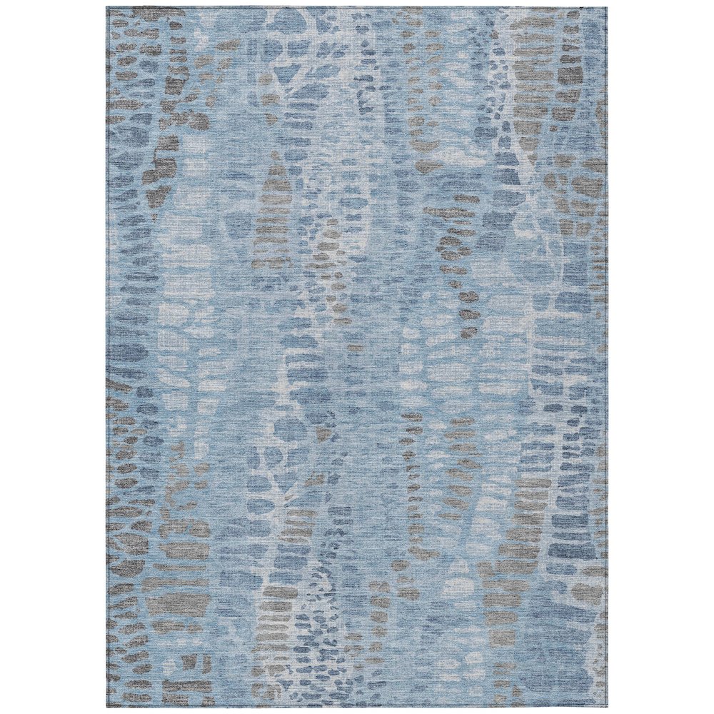 Machine Washable Indoor/Outdoor Chantille ACN2382 Blue 10' x 14' Rug. Picture 1