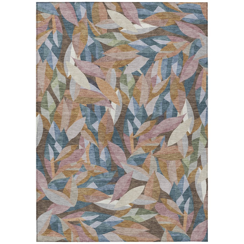 Machine Washable Indoor/Outdoor Chantille ACN2383 Orange 10' x 14' Rug. Picture 1