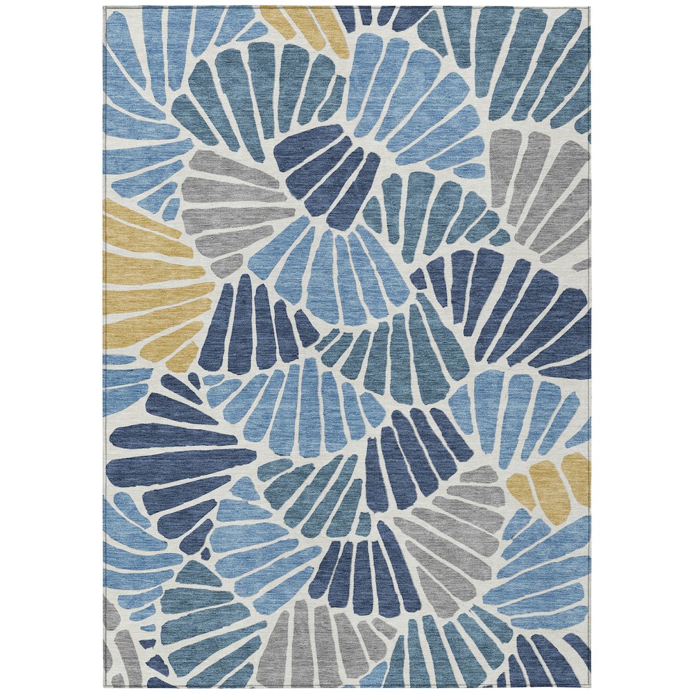 Machine Washable Indoor/Outdoor Chantille ACN2384 Blue 10' x 14' Rug. Picture 1