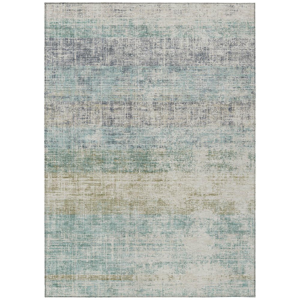 Machine Washable Indoor/Outdoor Chantille ACN2388 Teal 10' x 14' Rug. Picture 1