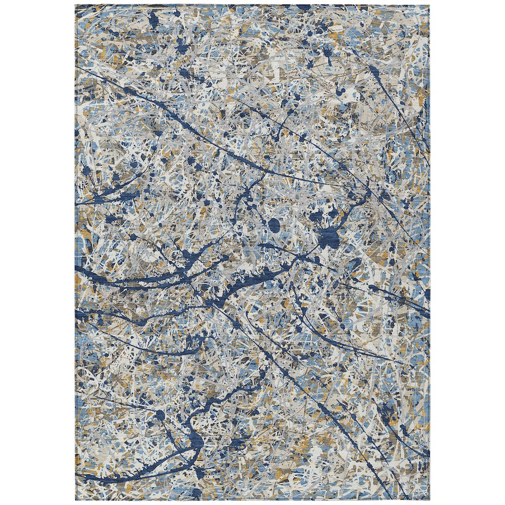 Machine Washable Indoor/Outdoor Chantille ACN2389 Blue 10' x 14' Rug. Picture 1