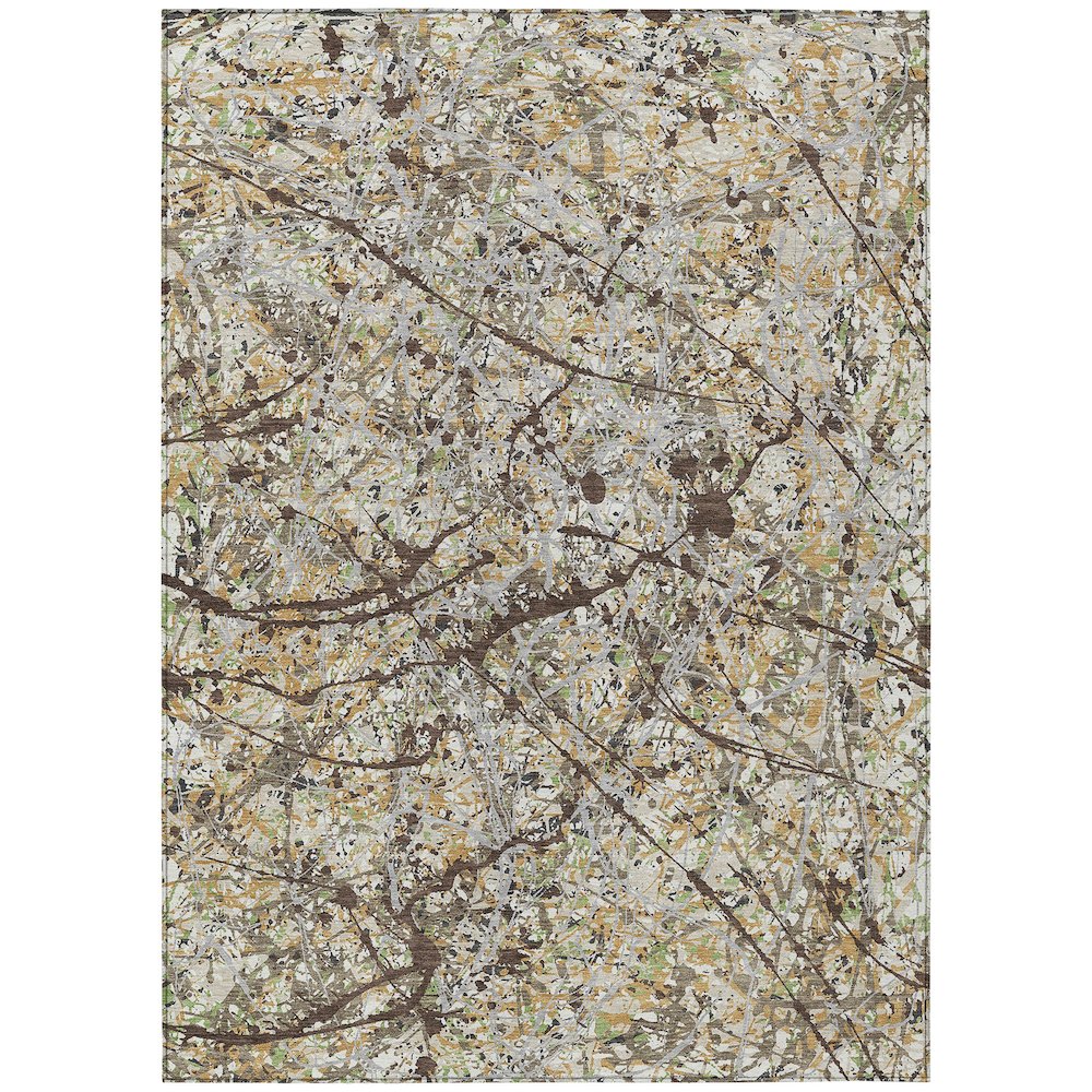 Machine Washable Indoor/Outdoor Chantille ACN2389 Brown 10' x 14' Rug. Picture 1