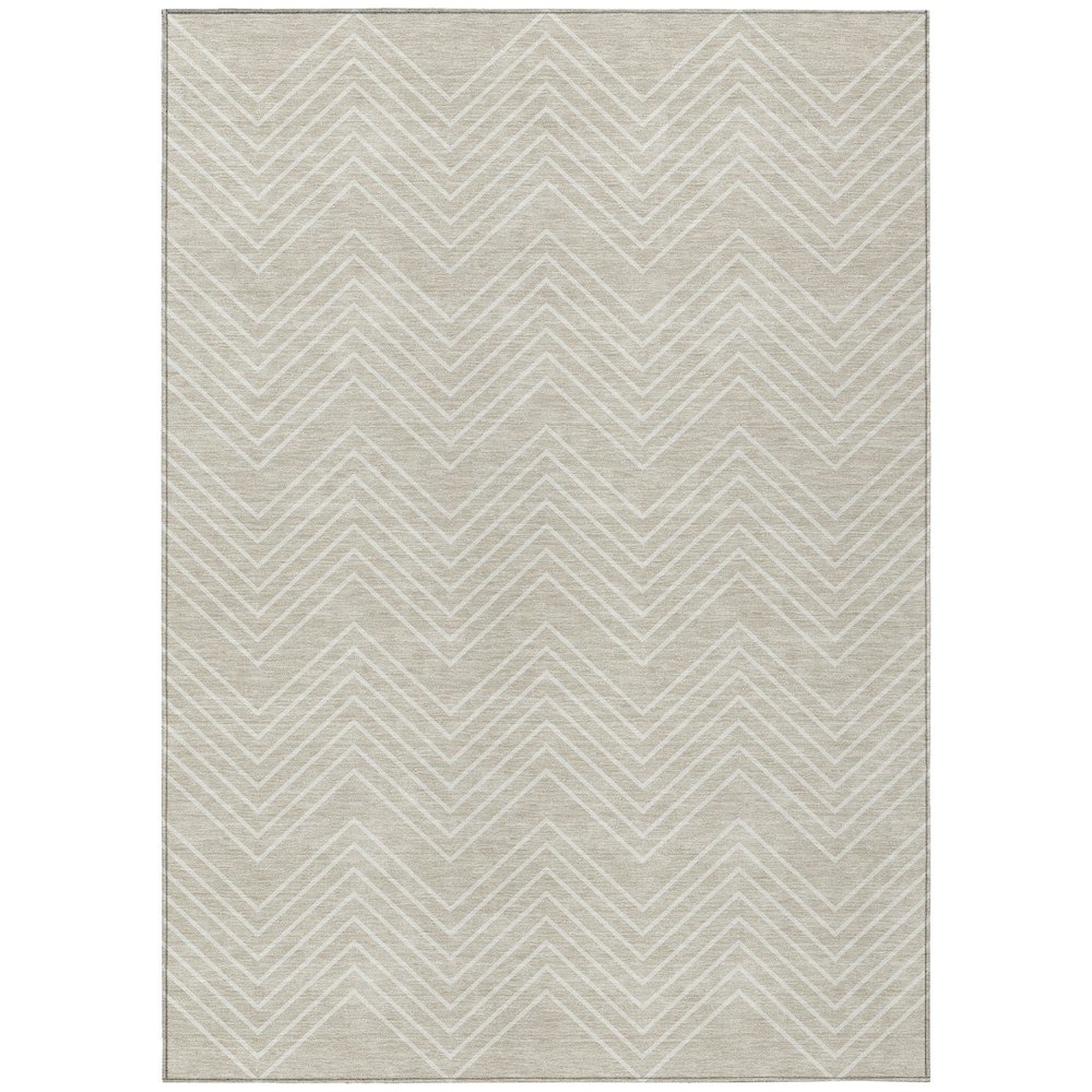 Machine Washable Indoor/Outdoor Chantille ACN2390 Brown 10' x 14' Rug. Picture 1
