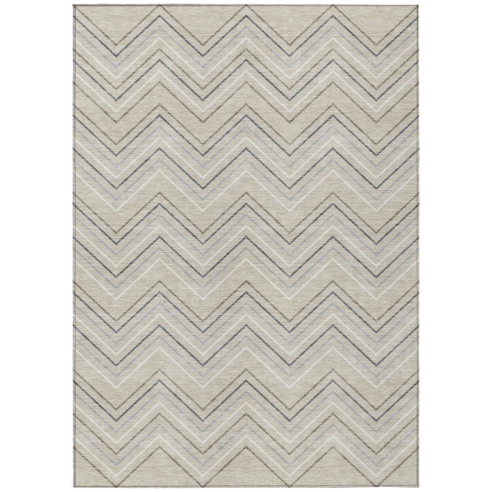 Machine Washable Indoor/Outdoor Chantille ACN2391 Brown 10' x 14' Rug. Picture 1